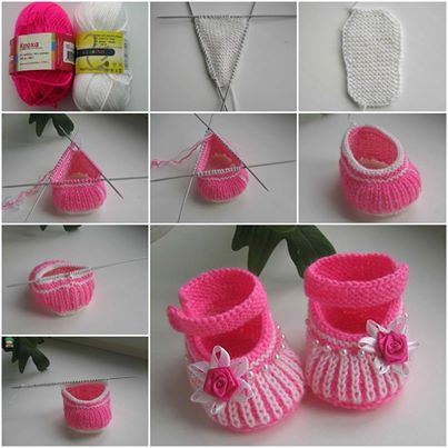 Wonderful DIY Cute Knit Baby Booties