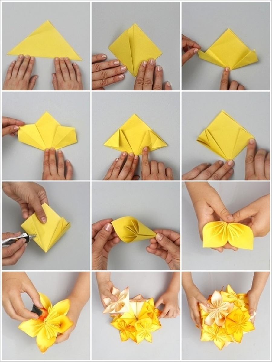 Wonderful DIY Origami kusudama flower ball