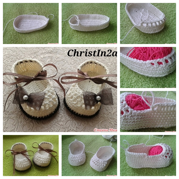 Classic Crochet RibbonTie Shoes for Bonnie Babies