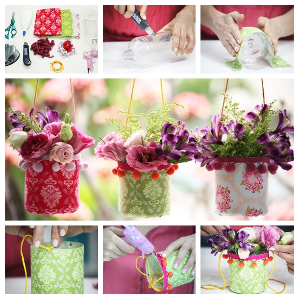 Wonderful DIY Pretty Hanging Vases From Recycle Bottle