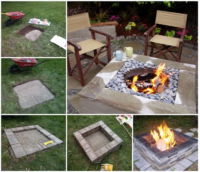 Wonderful DIY Easy Fire Pit In Backyard