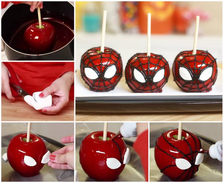 Wonderful DIY Cool Spiderman Candy Apples