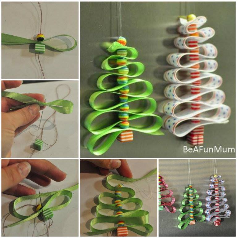 Ribbon-beads Christmas-Tree-Decorations DIY f