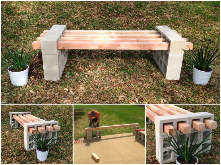 Wonderful DIY Cinder Block Bench