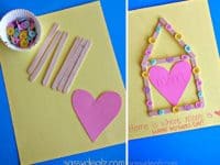 DIY popsicle stick and button Mother’s Day card 200x150 15 Delightful and Fun Popsicle Stick Crafts for Kids!